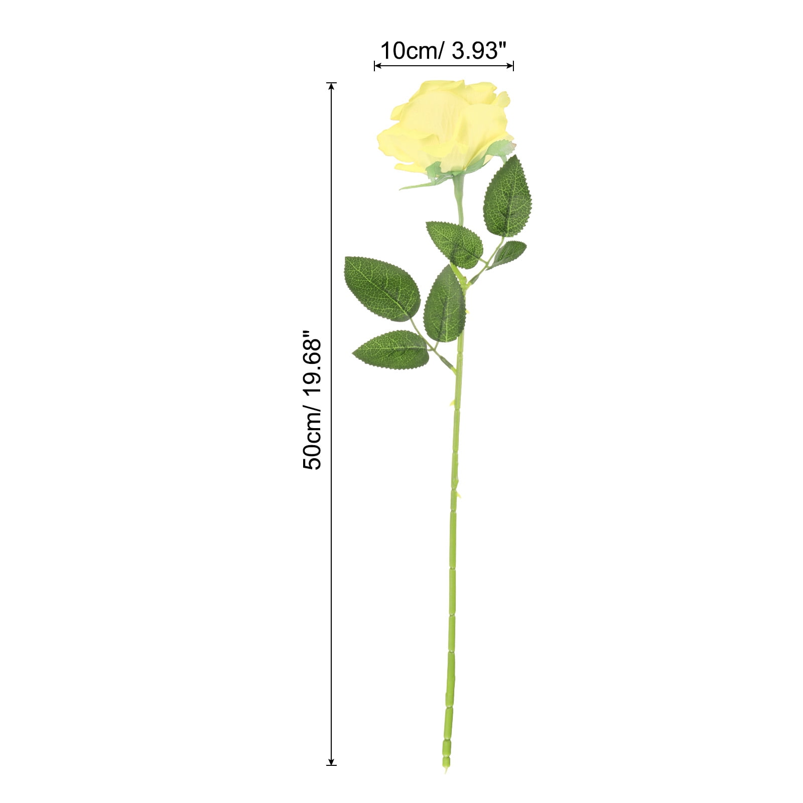 Uxcell 12 Pcs Pale Yellow Roses Artificial Flowers, Velvet Rose Real Touch Fake Roses with Stems