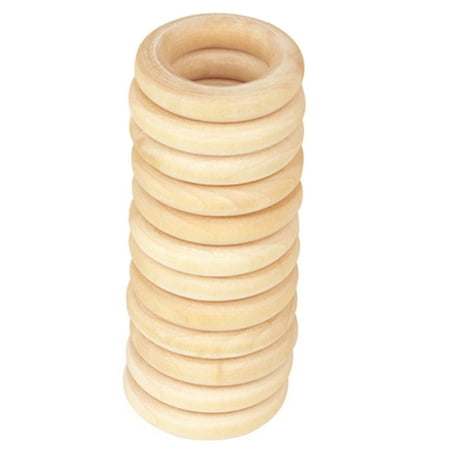 

NUOH 12Pcs Wooden Ring DIY Stylish Unfinished Jewelry Making Wood Pendant Connector for Children