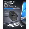 thumbnail image 4 of Adaptador de viaje URJD Universal GaN de 120 W con 4 USB-C y 1 USB-A, 4 of 7