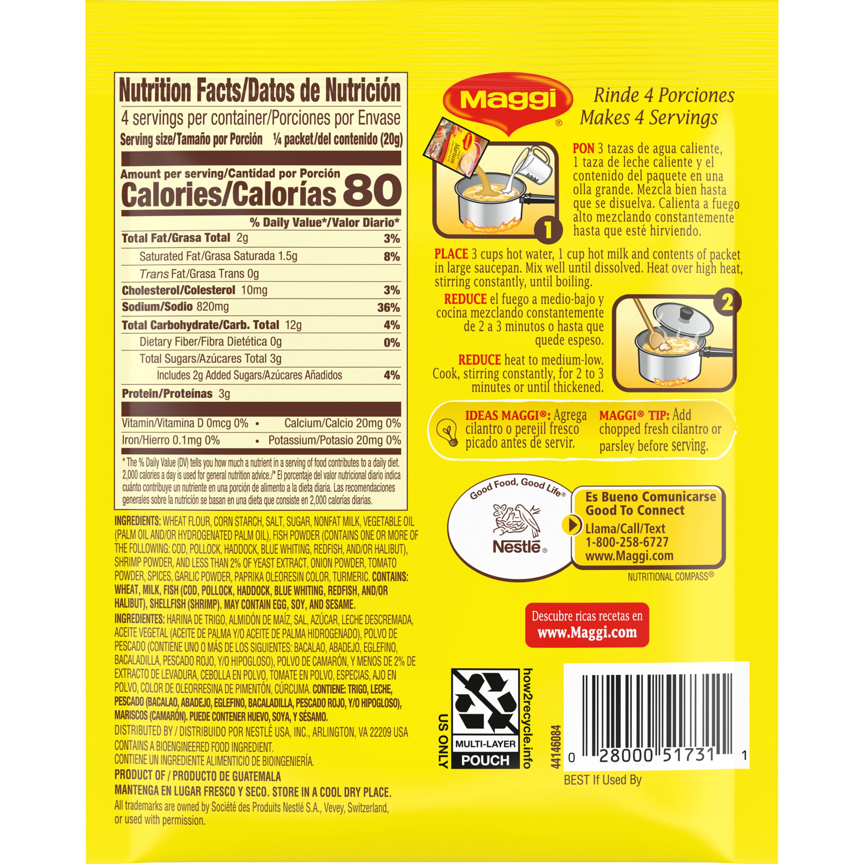 Maggi 80 Calories Creamy Seafood Soup Mix, 2.82 oz