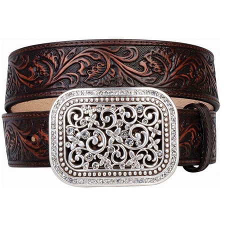 Ariat Ladies Filigree Tooled Dark Brown Leather Belt A10006957