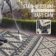 thumbnail image 3 of Outdoor Rug Waterproof 8x10 ft, Reversible Outdoor Plastic Straw Rug, Boho Patio Rug, Indoor Outdoor Carpet, RV Mat Outside for Patio, Camp, Picnic, Balcony, Deck, Backyard,Black & Beige, 3 of 13