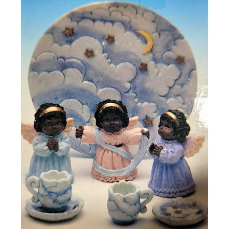 Young's Collectables BLACK ANGEL TEA SET, New (26287)