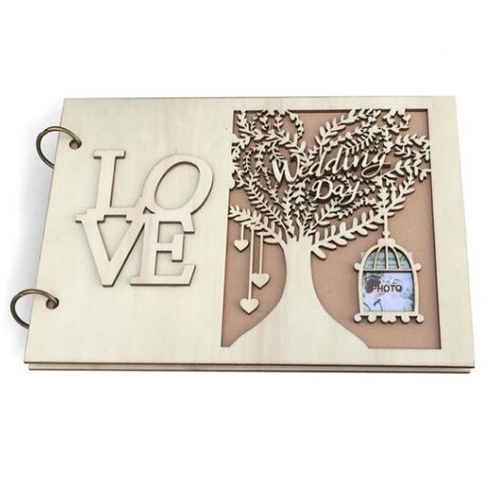 Custom Wedding Guestbook Wooden Guest Book Details about   Personalized Wedding Guest Book 