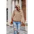thumbnail image 2 of Womens Sweaters Pullover Oversized Deep V Neck Off Shoulder Tops Long Sleeves Loose Knit Sweater, 2 of 6