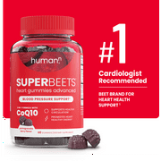 HumanN SuperBeets Heart Gummies Advanced with CoQ10, Pomegranate Berry, 60 Count
