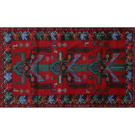 Ahgly Company Indoor Rectangle Traditional Red Animal Area Rugs, 4' x 6'