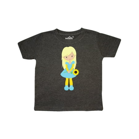 

Inktastic Sunflower Girl Blonde Hair Flowers Dress Shoes Gift Toddler Toddler Girl T-Shirt
