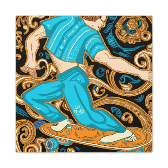 Skateboarding Rococo Style - Canvas
