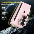 thumbnail image 3 of Dteck for Galaxy Z Fold 6 Case with S Pen Holder & Stylus, Built-in Kickstand and Screen Protector Support Wireless Charging Shockproof Slim Phone Cover for Samsung Galaxy Z Fold 6 5G,Pink, 3 of 10