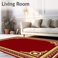 thumbnail image 2 of ODIKA 6'x9' Machine Washable Non-Slip Area Rug, Luxurious Velvet Style Formal Event Walkway with Elegant Borders High Traffic Rug with Pad, Red, 731356, 2 of 8