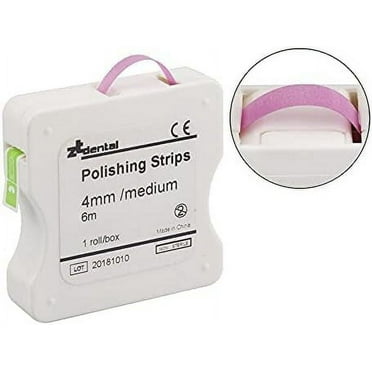 Dental Polishing Strips, Abrasive Finishing 4mm x 6M for Interproximal Teeth Cleaning Care for Whitening, Deep Sanding and Grinding (Pink)