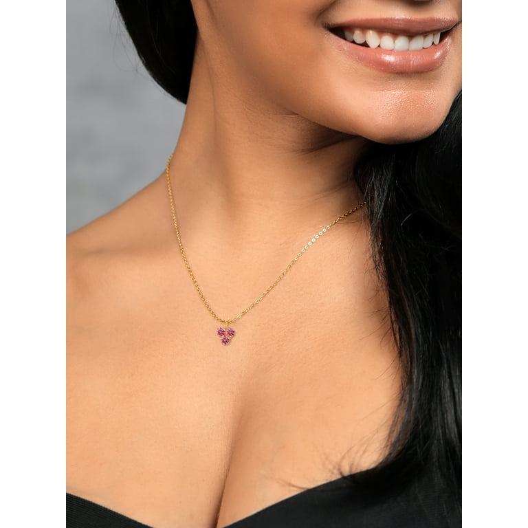 Gem Stone King 14K Yellow Gold Fancy Pink Zirconia 3-Stone Gem Stone King 14K Yellow Gold Fancy Pink Zirconia 3-Stone