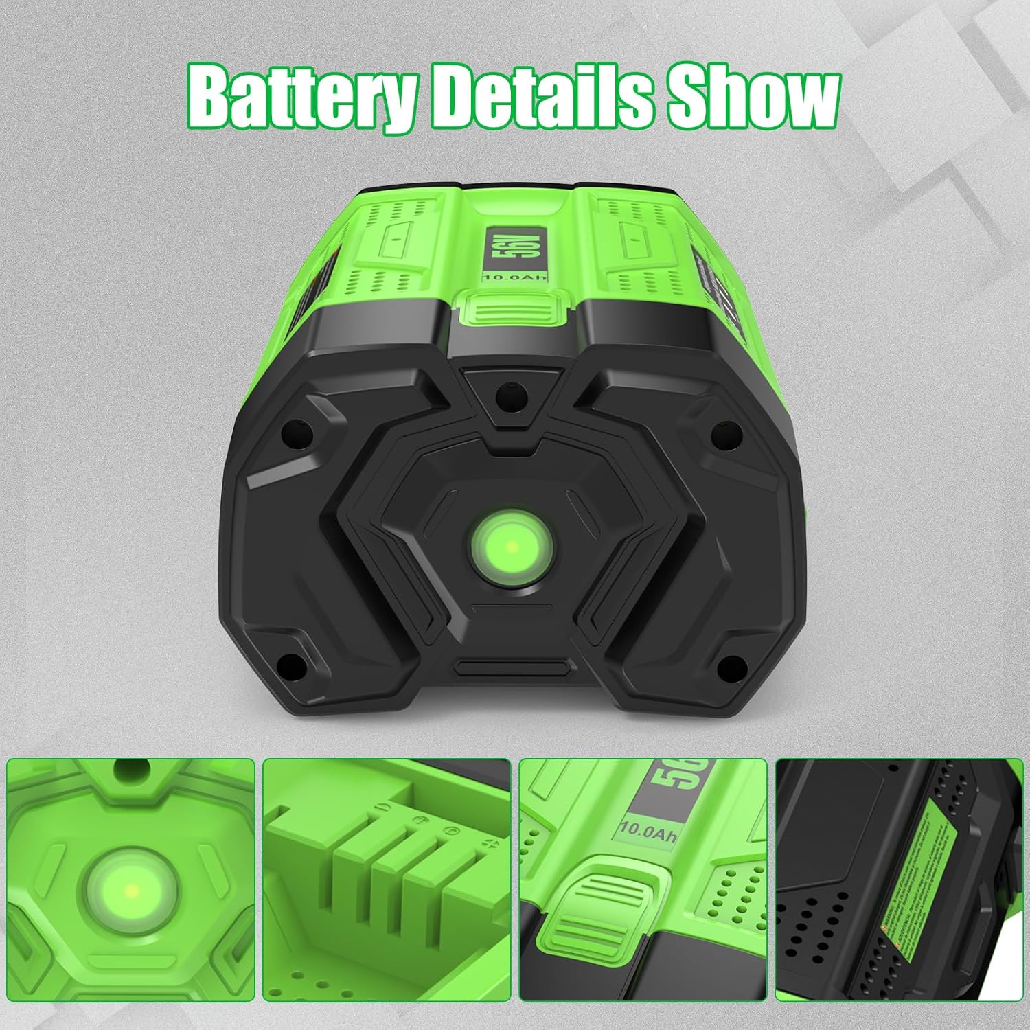 2Packs Upgraded 56 Volt for EGO Battery High Capacity Replacement for EGO Battery 56V 10.0Ah BA5600T BA1400T BA4200T BA2240 BA2800 BA1120 BA2800T Compatible with EGO All Power Tool
