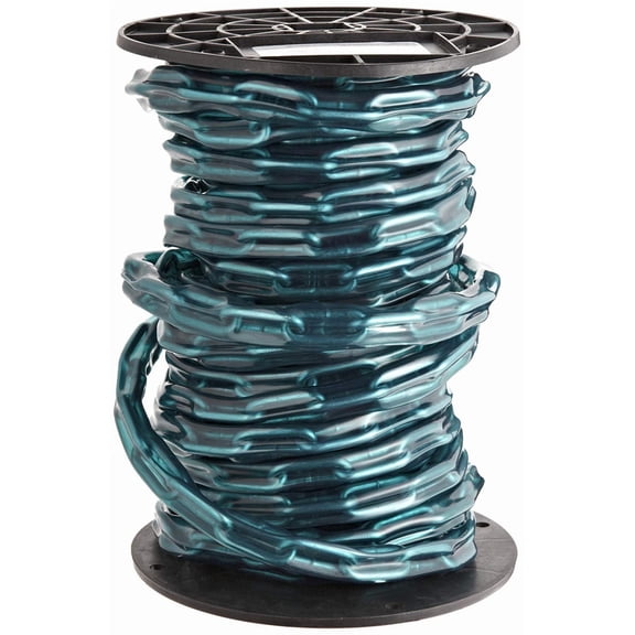 Campbell PS0332027 Low Carbon Steel Straight Link Coil Chain in Reel with Green Sleeve, 2/0 Trade, 0.19" Diameter, 60' Length, 520 lbs Load Capacity