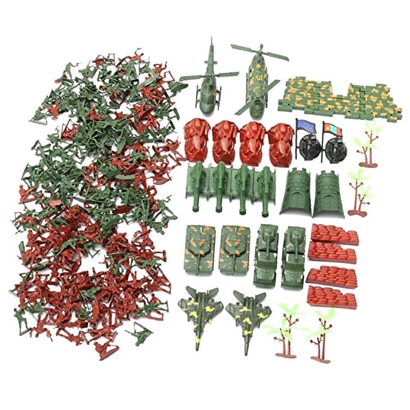 Vogacara Soldado de plástico de 270 piezas, figuras del ejército de 4cm, juguete de modelo de escena de arena del ejército Muñecas y casas de muñecas Tipo 1