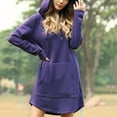 thumbnail image 2 of Kmdttou Women's Summer Casual Long-sleeve Pocket Pullover Hoodie Dress,Chic Day Dresses for Ladies Summer Wear, 2 of 5