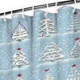 thumbnail image 3 of Blue Christmas Tree Pattern Shower Curtain 84"x72" ,Bathroom Decorative Shower Curtains Set with 12 Hooks,Modern Waterproof Washable Shower Curtain, 3 of 6