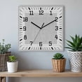 thumbnail image 6 of Gray Geometric Wooden Wall Clock Silent Non Ticking, White Greek Key Design Burlap Modern Art Square Wall Clocks Battery Operated, Decor Clock for Home Office, Living Room, Kitchen, 10 Inch, 6 of 9