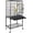 Black, variant on ZYPPP 53-Inch Bird Flight Cage, Wrought Iron Standing Large with Rolling Stand for Cockatiels Pet Parrot Parakeet Lovebird Canary Finch (Black)