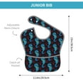 thumbnail image 4 of Hirioo Blue Seahorse for Baby Waterproof Pocket Bib Adjustable Closed for Babies Toddlers with Large Pocket 6-24Months, 4 of 8