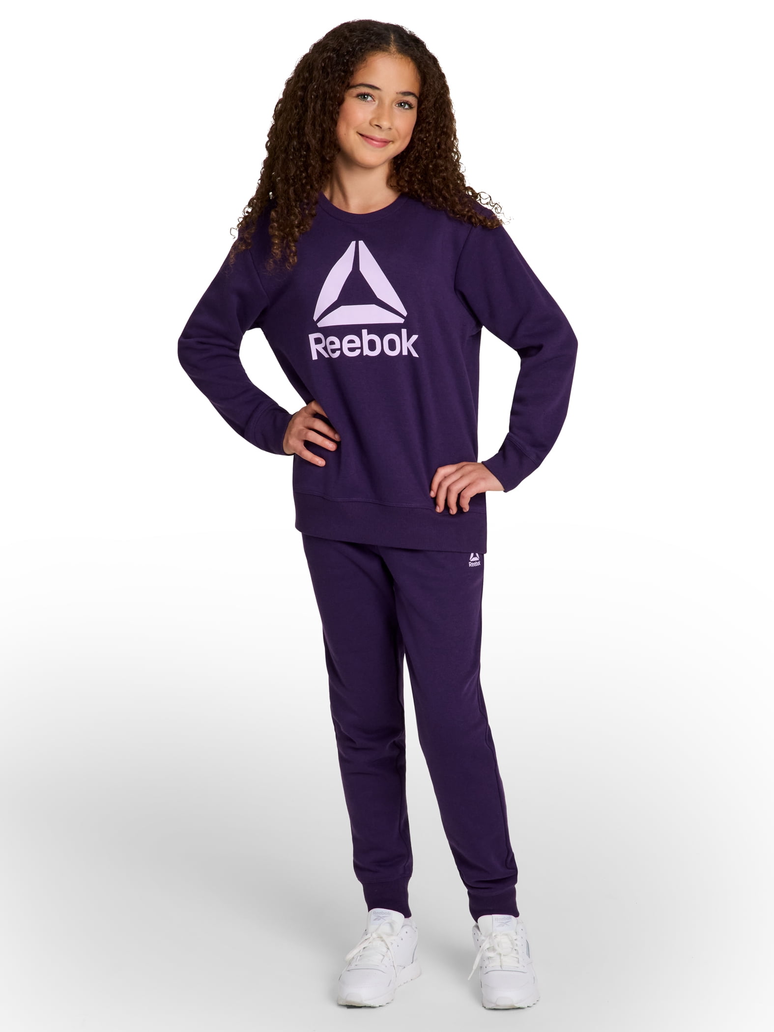 Reebok Girl's Game Day Fleece Crewneck, Sizes 4-18