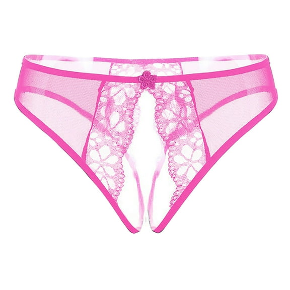 Women's Briefs Bikini Underwear Women Lace Womens Breathable Underwear High Waist Bikini Women Sheer Shorts Barely There Bras for 4742 Hi Cut Panties for Silk Long Tops Pink One Size