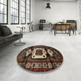 thumbnail image 4 of Ahgly Company Machine Washable Indoor Square Traditional Night Red Area Rugs, 3' Square, 4 of 7