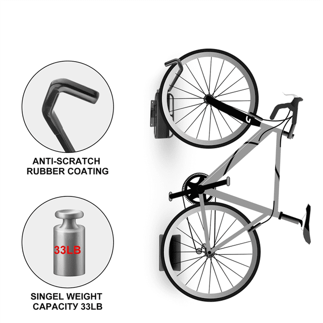 1 PACK Swivel Bike Wall Mount Bike Rack Garage with Tire Tray Vertical Bike Storage Rack Bike Bike Rack Hook for Garage