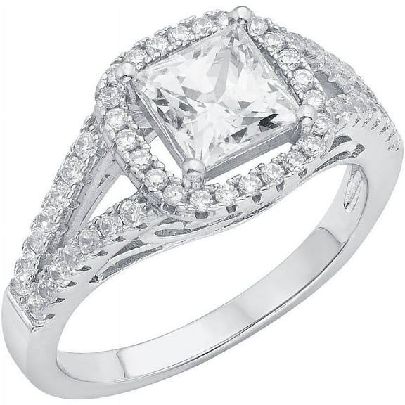 Arista 5/8 Carat T.G.W. Swarovski Crystal and Cubic Zirconia Women's Engagement Ring in Sterling Silver