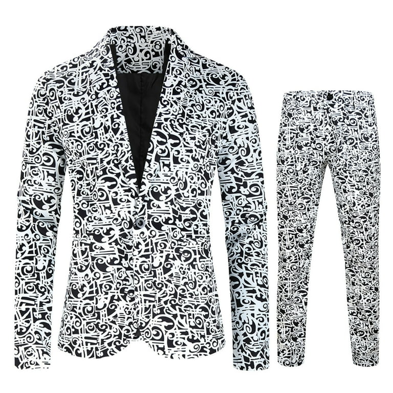 RYRJJ Men s 3 Piece Slim Fit Floral Tuxedo Suit Paisley Shawl Lapel One Button Single Breasted Suit Blazer Jacket Waistcoat Pants Set Gray 3XL Walmart