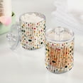 thumbnail image 2 of Yayeee 2 Pack Qtip Holder Bathroom Cotton Swab Canister with Lid Clear Dispenser Set, Beige Vegetables Pattern, 2 of 6