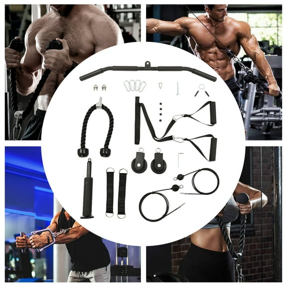 Adjustable Pulley System Gym Equipment for Home & Gym Workouts - Upper Body Strength Training, 264.55 lbs Load Capacity, Versatile Cable Pulley System