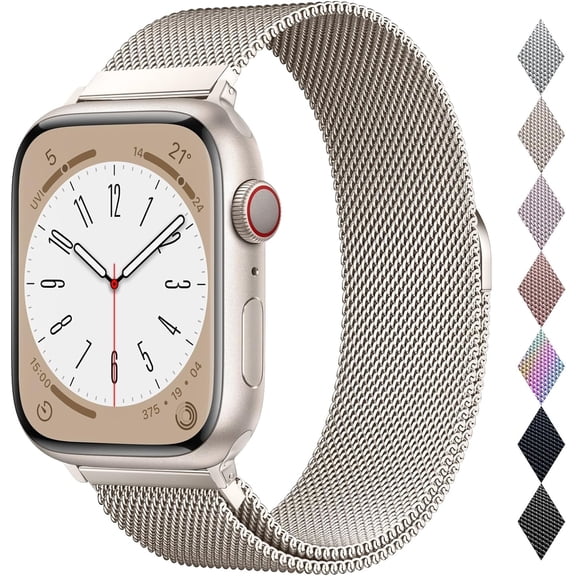 Original Stainless Steel Milanese Loop Compatible with Apple Watch Band 38mm 40mm 41mm 42mm 44mm 45mm 46mm 49mm, Magnetic Clasp Band for iWatch Series