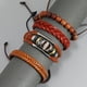 thumbnail image 5 of 4 pulseras de cuero de moda, pulsera trenzada, pulsera de cuentas, cuerda ajustable para la muñeca, 5 of 7