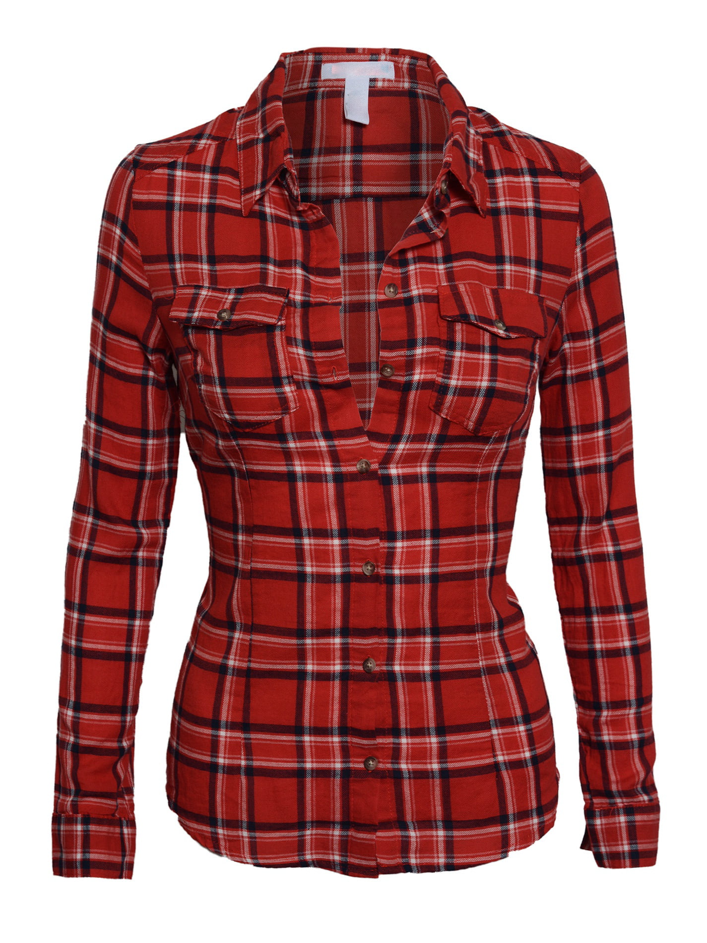 Hot From Hollywood - Women's Classic Collar Button Down Long Sleeve ...