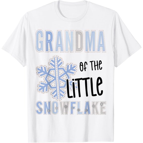 Exquisite and comfortable-Grandma of Little Snowflake Christmas Winter Baby Shower Boy T-Shirt