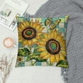 thumbnail image 2 of FUMJ Spring Summer Sunflower Decorative Throw Pillow Cover , Floral Flower Buffalo Plaid Check Farmhouse Outdoor Home Decor, Autumn Seasonal Couch Cushion Case, 2 of 5