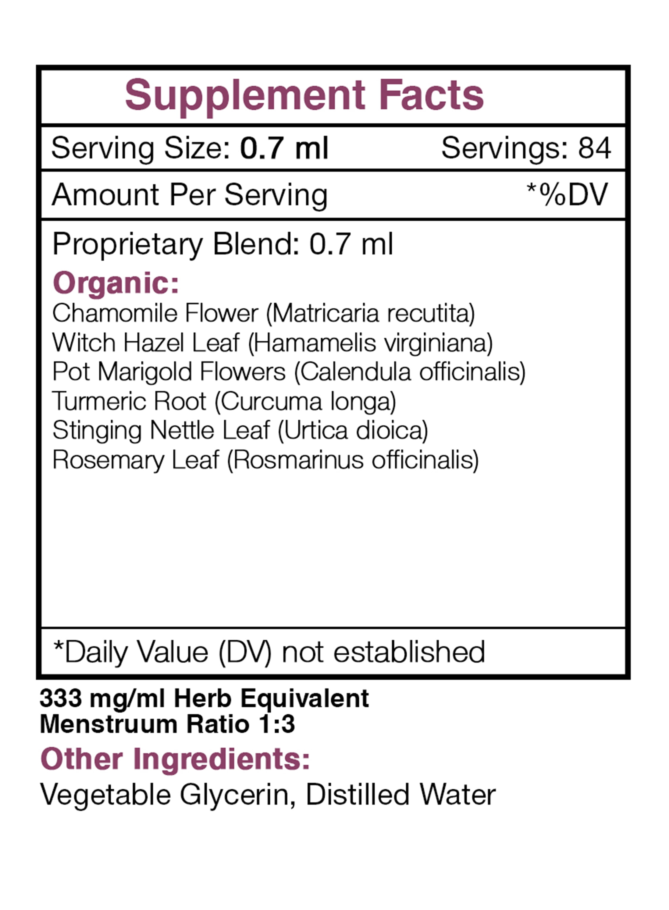 Secrets Of The Tribe Head to Toe Blend Tincture Dietary Supplement, Natural Extract, Made from Chamomile, Witch Hazel, Pot Marigold, Turmeric, Stinging Nettle, Rosemary 2 oz