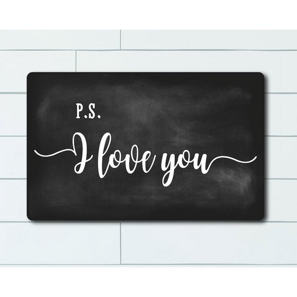 (Aluminum metal) P S I Love You Wedding Gift Housewarming Gift Uplifting Gift Love Home Decor Kitchen Sign Gift For Her Gift For Lovers Gift For Him Size: 16 x 12 Inch