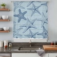 thumbnail image 5 of Navy Blue Starfish Sheer Curtains 54 Inches Long, Coastal Ocean Summer Sea Nautical Light Filering Curtains, Breathable Simi Curtain Privacy Drapes for Kitchen Bathroom Small Window Treatment, 5 of 9