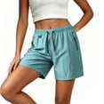 thumbnail image 4 of BLVB Shorts Cargo de Randonnée pour Femmes, Voyage, Sport, Golf, Légers, Été, Course, Gym, Shorts pour Femmes avec Poches à Glissière, 4 of 5