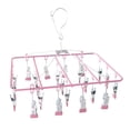 thumbnail image 2 of GUOOL Travel Clip Drip Socks Hangers Clothes Laundry Drying Hanger Rack 23 Clips - Pink, 2 of 5
