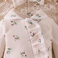 thumbnail image 6 of 3-6 Months Preemie Baby Girl Fall Winter Outfits Clothes Knit Jumpsuit Ruffle Romper Outfit For Baby Girl | Baby Girl Outfits Fall Winter Clothes Newborn Cotton Button Climbing Suit, 6 of 9