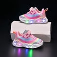 thumbnail image 3 of Girls Tennis Shoes Kid Shoes Girls' Lightweight Athletic Shoes Light up Girls Sneakers Breathable Kids Walking Shoes Pink Size 10 Little Kid, 3 of 5