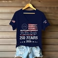 thumbnail image 4 of Women's 250th Anniversary USA Shirt Independence Day Top 4th of July Shirts America 250 Merchandise V Neck Flag Graphic Casual Tee, 4 of 5