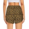 thumbnail image 4 of Vsdgher Gold Glitter Leopard Print Women's Running Double Layer Shorts High Waisted with Pockets Elastic Yoga Workout Athletic Gym Sports, 4 of 8