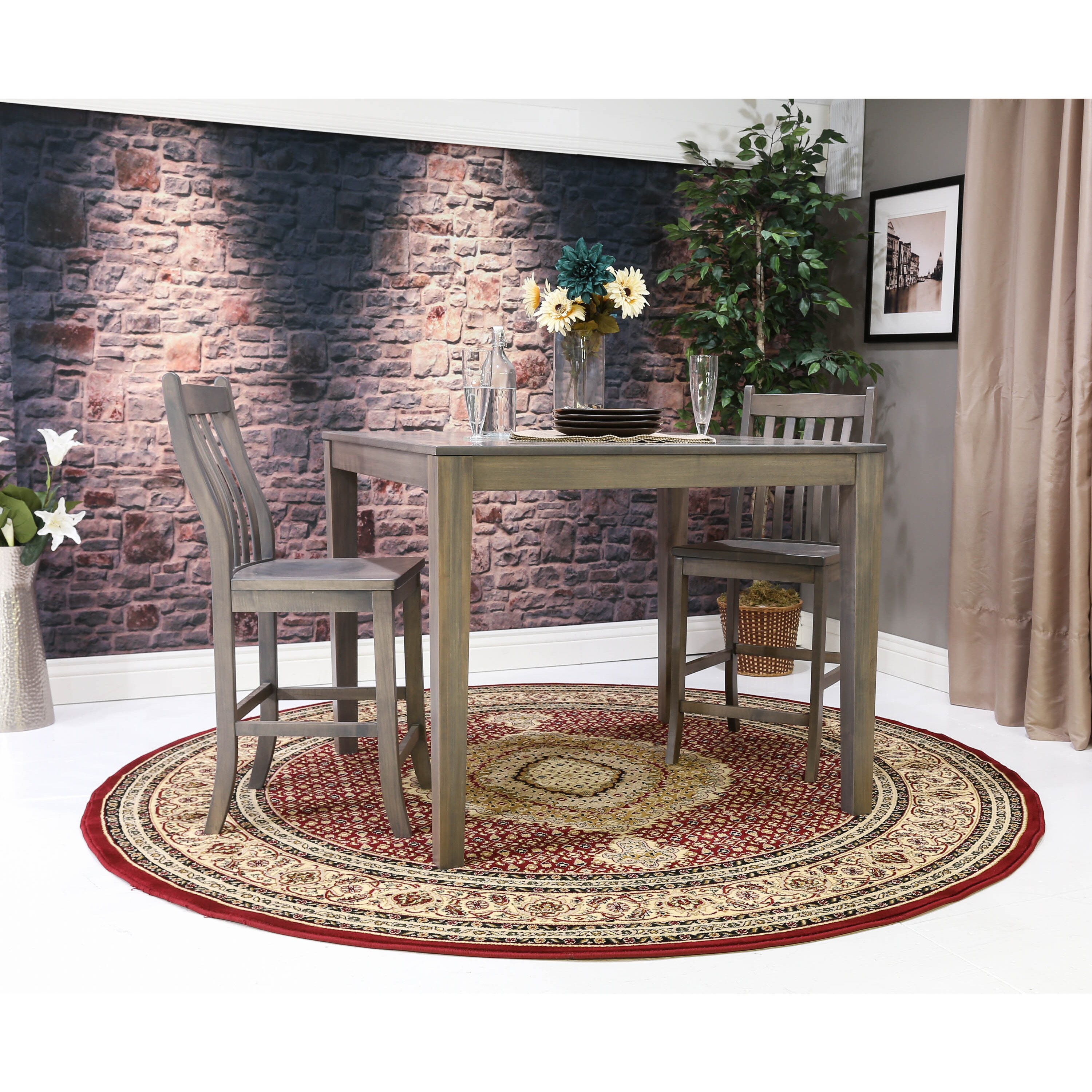 Linon Home Decor Persian Treasures Area Rug Collection, Black and Cream, 5' x 7.6'