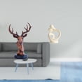 thumbnail image 2 of Figura De Cabeza De Ciervo, Estatua Artesanal De Animales, Colección Artística, Escultura De Pareja, Estatua De Resina Para Mesita De Noche, Escritorio, Mueble, Decoración Del Hogar, Regalo, 2 of 8