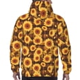 thumbnail image 7 of Goofa Vintage Brown Plaid Sunflower for Men's Hooded Sweatshirt - Lightweight Pullover Hoodie with Kangaroo Pocket, Perfect for Everyday Wear-Small, 7 of 7